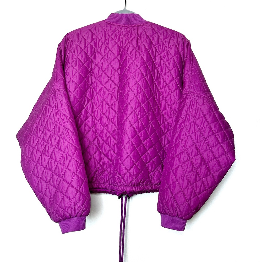 Free People Quilted Puffer Bomber Jacket in Violet Purple - Picture 6 of 7